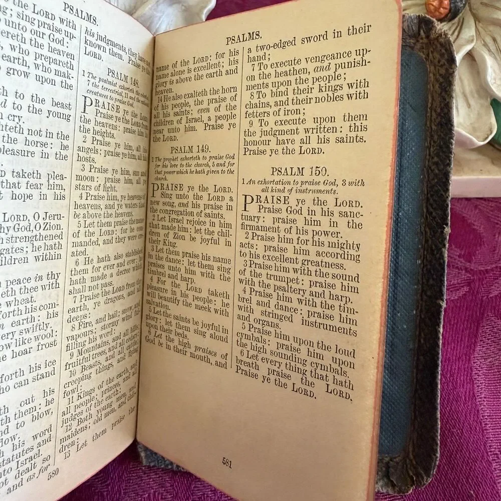 Ca 1903 The New Testament and Psalms, Oxford Ruby 32mos, Small Antique Bible
